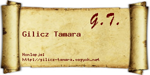 Gilicz Tamara névjegykártya
